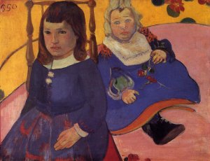 Portrait of Two Children Oil painting by Paul Gauguin