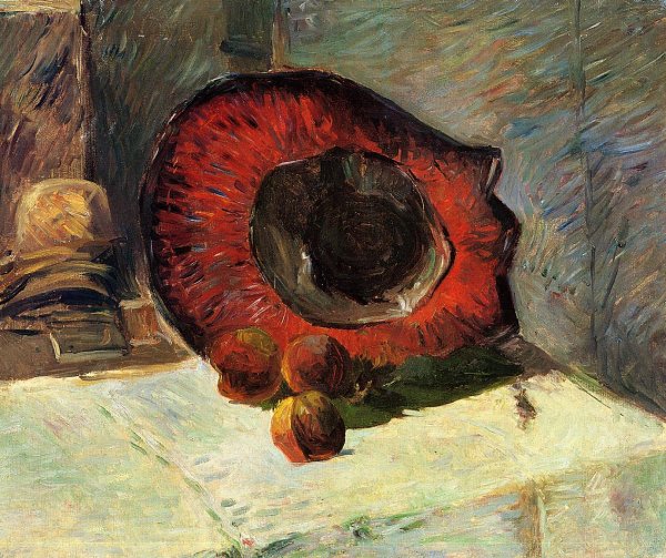 Main Product Photo of Red Hat Painting by Paul Gauguin