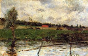 Riverside also known as Breton Landscape Oil painting by Paul Gauguin