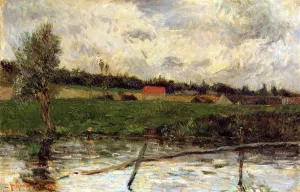 Riverside also known as Breton Landscape by Paul Gauguin Oil Painting