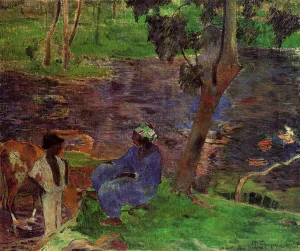 Riverside by Paul Gauguin Oil Painting