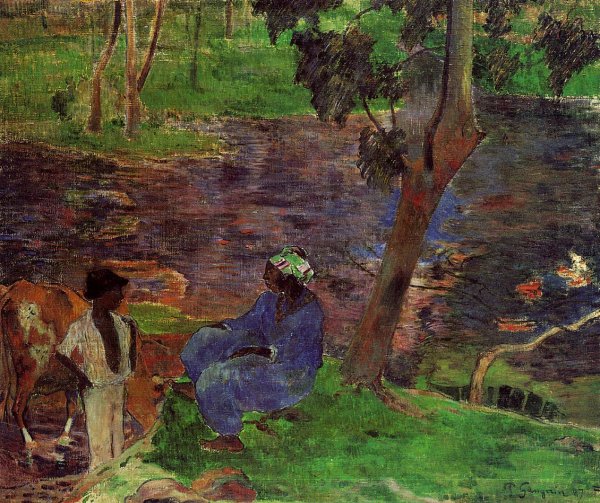 Riverside by Paul Gauguin - Hand-Painted Oil Painting Reproduction