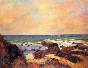 Rocks and Sea by Paul Gauguin - Oil Painting Reproduction