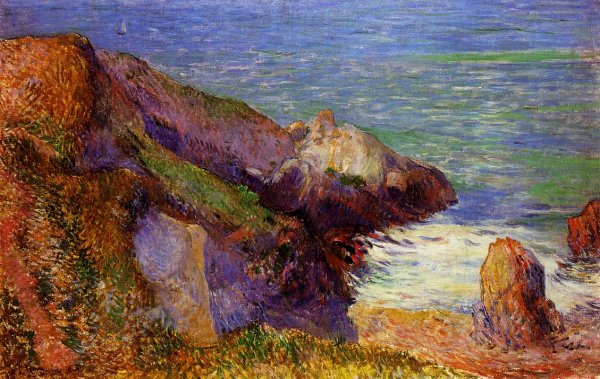 Rocks on the Breton Coast by Paul Gauguin - Hand-Painted Oil Painting Reproduction