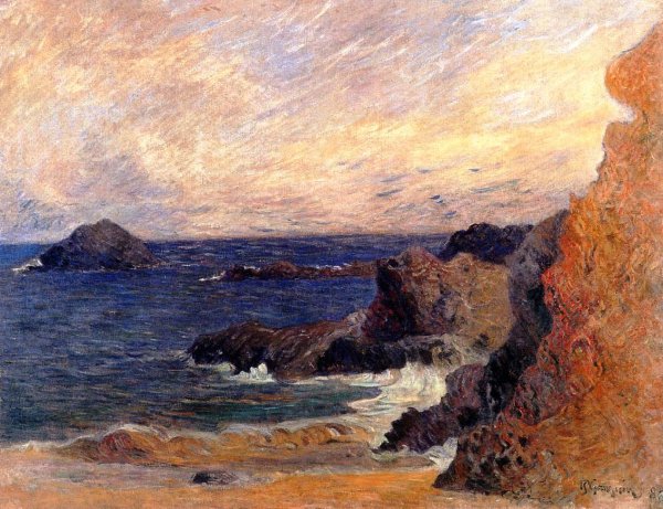 Rocky Coast by Paul Gauguin - Hand-Painted Oil Painting Reproduction