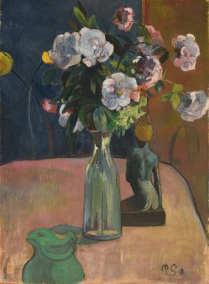 Roses et statuette by Paul Gauguin Oil Painting