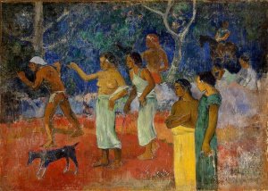 Scenes from Tahitian Live by Paul Gauguin Oil Painting