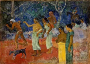 Scenes from Tahitian Live by Paul Gauguin - Oil Painting Reproduction