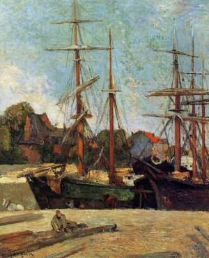 Schooner and Three-Master by Paul Gauguin Oil Painting