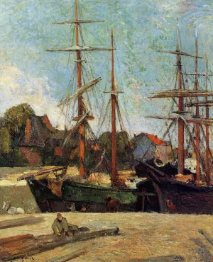 Schooner and Three-Master by Paul Gauguin - Oil Painting Reproduction