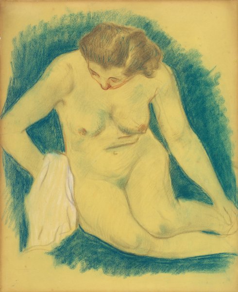 Main Product Photo of Seated Nude Seen From Above  Painting by Paul Gauguin