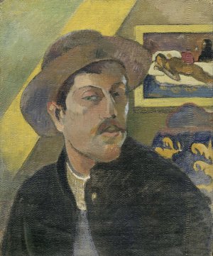 Self-portrait with a hat by Paul Gauguin Oil Painting