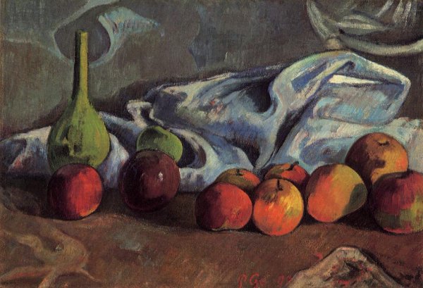 Main Product Photo of Still Life with Apples and Green Vase Painting by Paul Gauguin