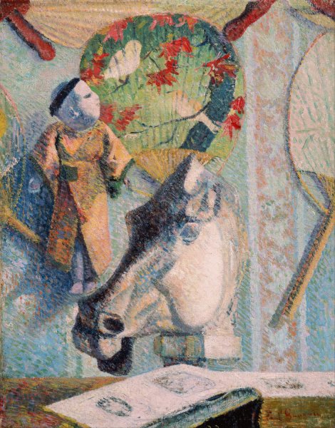 Main Product Photo of Still Life with Horse's Head  Painting by Paul Gauguin
