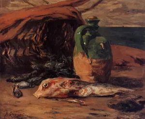 Still Life with Jug and Red Mullet by Paul Gauguin - Oil Painting Reproduction