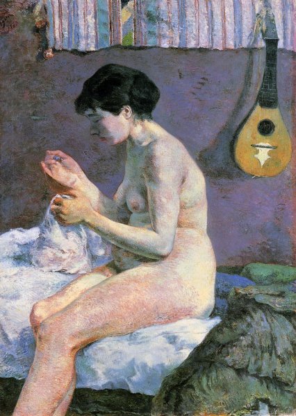 Main Product Photo of Study of a Nude, Suzanne Sewing Painting by Paul Gauguin