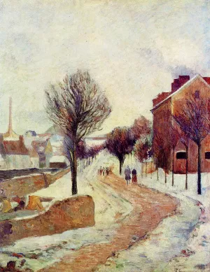 Suburb Under Snow by Paul Gauguin - Oil Painting Reproduction