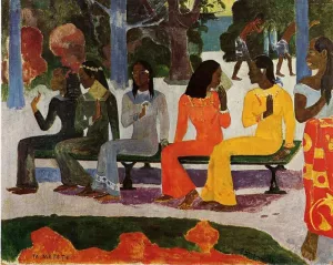 Ta Matete also known as The Market Oil painting by Paul Gauguin