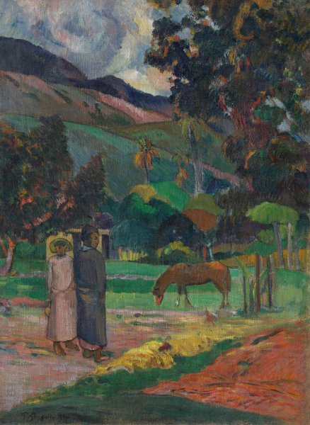 Main Product Photo of Tahitian Landscape  Painting by Paul Gauguin