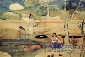 Tahitian Scene by Paul Gauguin - Oil Painting Reproduction
