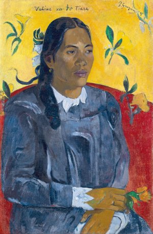 Tahitian Woman with a Flower by Paul Gauguin Oil Painting