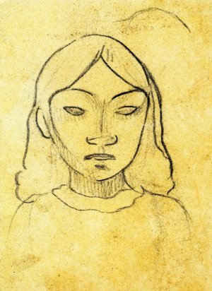 Tahitian Woman's Head by Paul Gauguin Oil Painting