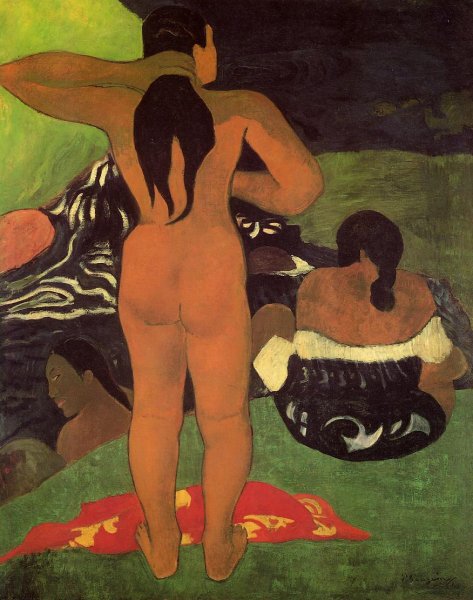 Main Product Photo of Tahitian Women Bathing Painting by Paul Gauguin