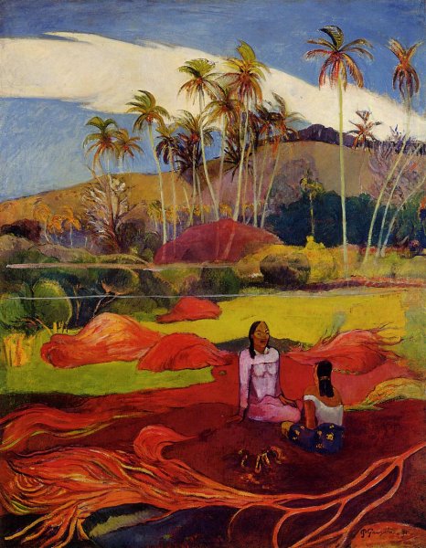 Main Product Photo of Tahitian Women Under the Palms Painting by Paul Gauguin