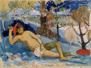 Te Arii Vahine also known as The Queen of Beauty by Paul Gauguin Oil Painting