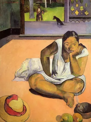 Te Faaturuma also known as The Brooding Woman painting by Paul Gauguin