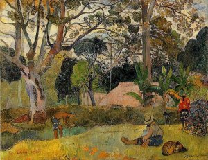 Te Raau Rahi also known as The Big Tree by Paul Gauguin Oil Painting