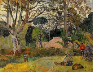 Te Raau Rahi also known as The Big Tree by Paul Gauguin - Oil Painting Reproduction