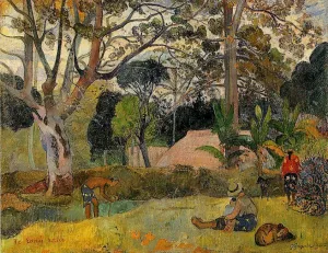 Te Raau Rahi also known as The Big Tree by Paul Gauguin Oil Painting