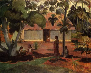 Te Ra'au Rahi (also known as The Large Tree) by Paul Gauguin Oil Painting