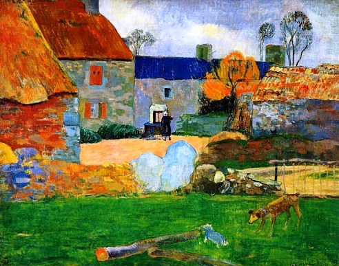 Main Product Photo of The Blue Roof Painting by Paul Gauguin