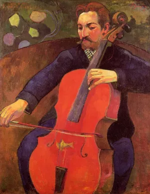 The Cellist also known as Portrait of Fritz Scheklud Oil painting by Paul Gauguin