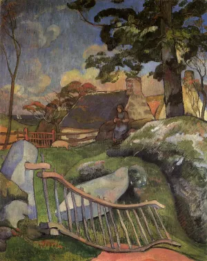The Gate also known as The Swineherd by Paul Gauguin - Oil Painting Reproduction