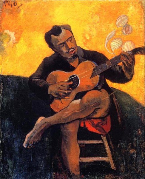 Main Product Photo of The Guitar Player Painting by Paul Gauguin