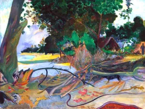 The Hibiscus Tree by Paul Gauguin Oil Painting