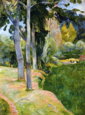 The Large Trees painting by Paul Gauguin