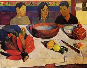 The Meal also known as The Bananas by Paul Gauguin - Oil Painting Reproduction