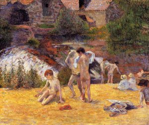 The Moulin du Bois d'Amour Bathing Place by Paul Gauguin Oil Painting