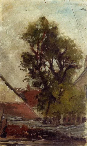 The Tree in the Farm Yard Sketch by Paul Gauguin Oil Painting