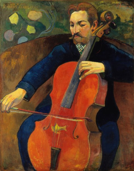 Main Product Photo of The Violoncellist Schneklud  Painting by Paul Gauguin