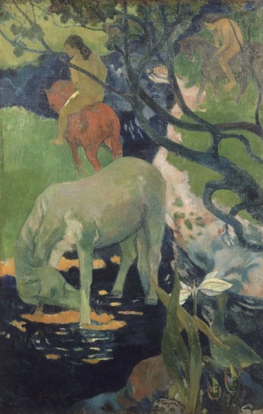 Main Product Photo of The White Horse  Painting by Paul Gauguin