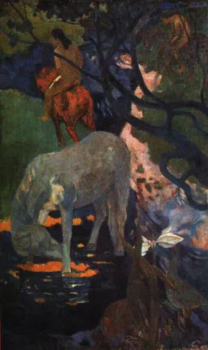 The White Horse by Paul Gauguin - Oil Painting Reproduction