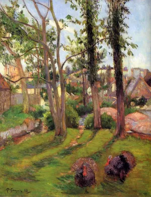 Turkeys also known as Pont-Aven Landscape by Paul Gauguin - Oil Painting Reproduction