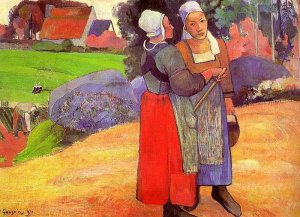 Two Breton Peasants on the Road by Paul Gauguin Oil Painting