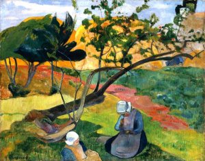 Two Breton Women by Paul Gauguin Oil Painting