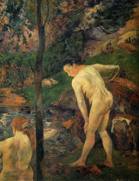Main Product Photo of Two Girls Bathing Painting by Paul Gauguin